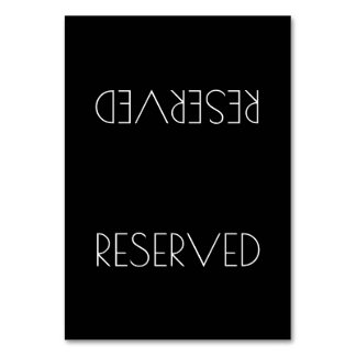 Tarjeta De Mesa Rótulo de asiento reservado simple con techo negro