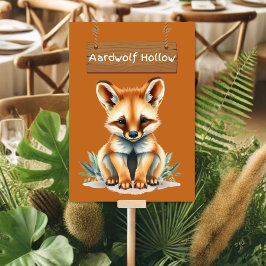 Tarjeta De Mesa Rótulo de la mesa Aardwolf de Safari de la selva r