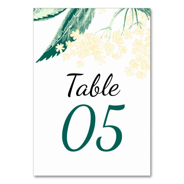 Tarjeta De Mesa Rótulo de número de tabla de Boda de Woodland (Anverso)