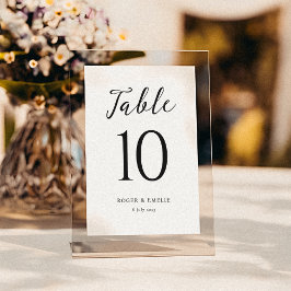 Tarjeta De Mesa Rótulo de número de tabla de caligrafía de Boda cl