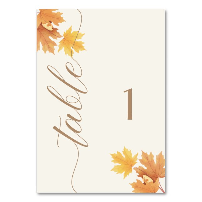 Tarjeta De Mesa Rótulo de tabla - Baby Shower otoño otoño otoño | (Anverso)