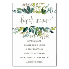 Tarjeta De Mesa Rótulo del menú Foliage Lunch