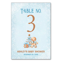 Tarjeta De Mesa Rótulo del número de tabla Baby Shower azul de Gin