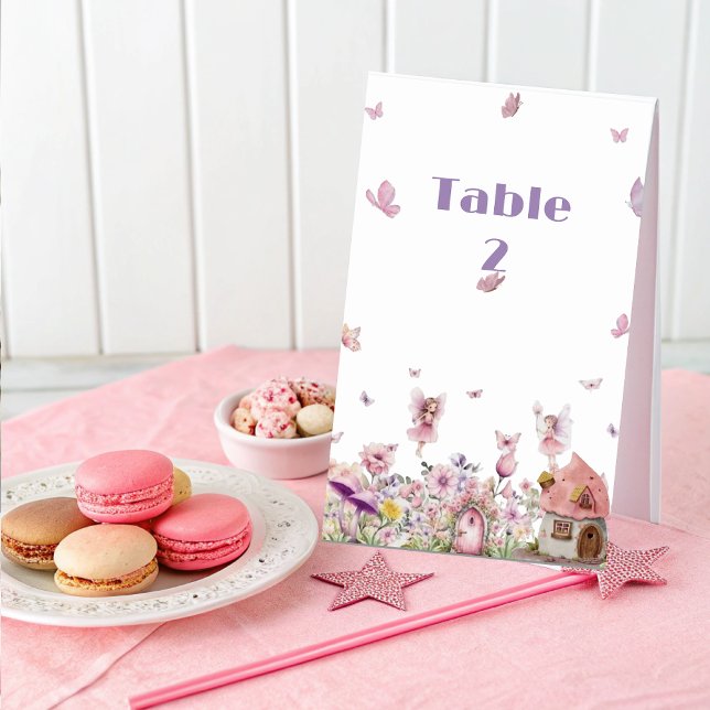 Tarjeta De Mesa Rótulo del número de tabla Baby Shower de hadas má (Subido por el creador)