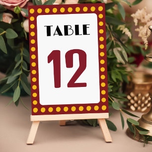Tarjeta De Mesa Rótulo Marquee Boda de tema de película
