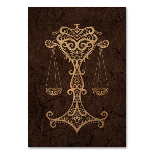 Tarjeta De Mesa Rótulo ruso libio-zodiaco con efecto de piedra (Anverso)