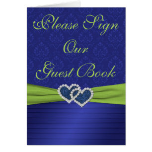 Tarjeta de mesa Royal Blue Pleats y Chartreuse