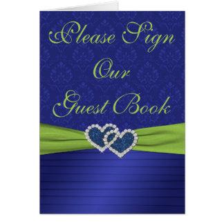 Tarjeta de mesa Royal Blue Pleats y Chartreuse