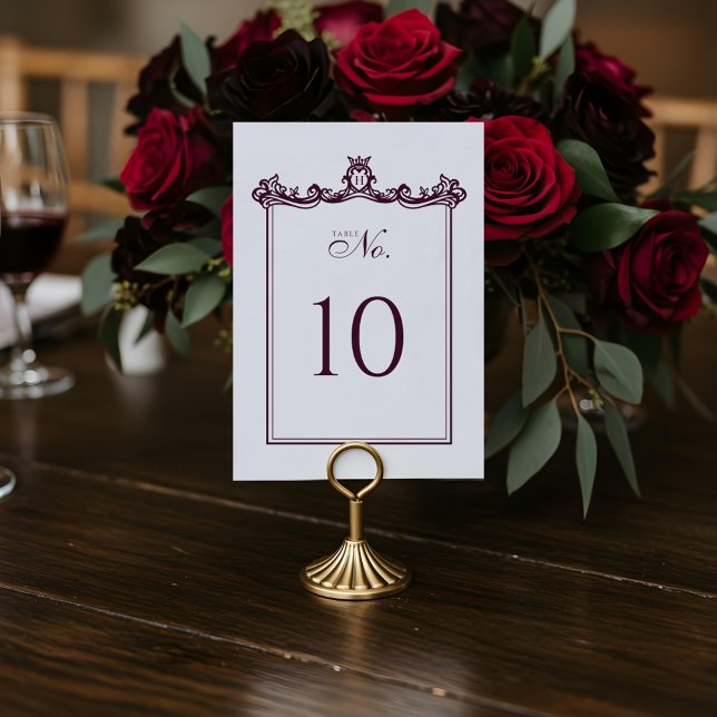 Tarjeta De Mesa Royal Muse Medieval Fantasy Ornate Boda Blanco (Royal Muse Medieval Fantasy Ornate White Wedding Table Number)