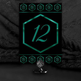 Tarjeta De Mesa RPG Dice | Esmeralda Fantasía Tabletop Retro Gamer