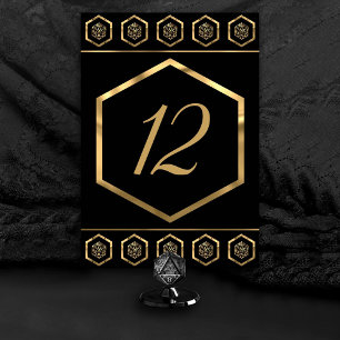 Tarjeta De Mesa RPG Dice   Fantasía de oro Retro Tabletop PnP Game