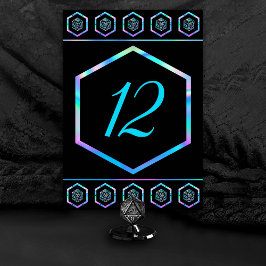 Tarjeta De Mesa RPG Dice | Holo Fantasy Retro Tabletop PnP Gamer