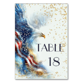 Tarjeta De Mesa RSVP Bald Eagle Patriotic USA Semiquincentennial