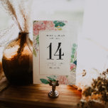 Tarjeta De Mesa Rubefacción veraniego Boda floral Número de tabla<br><div class="desc">Los números de la tabla mejoran el aspecto de su tabulación y le ponen el toque final en su día especial. Impresión personalizada de texto de los nombres o números de sus tablas. La impresión de doble cara está incluida en el precio. Agregue la redacción de su personalizado a este...</div>