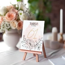 Rubor acuarela y Black Floral Elegant Wedding