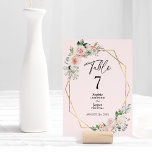 Tarjeta De Mesa Rubor Floral Boda simple rosa Número de tabla<br><div class="desc">El diseño de esta mesa de boda rosa, florido y sencillo, presenta bonitos antecedentes clásicos de moda, rosa pastel y azul marino, con una tipografía moderna sencilla y una caligrafía elegante que le confieren un toque sofisticado a cualquier tipo de evento. Cada producto está adornado con hermosas rosas rosas rosas...</div>