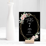 Tarjeta De Mesa Rubor Floral Simple Black Boda Número de tabla<br><div class="desc">El diseño de la mesa de boda negro, florido y sencillo, presenta bonitos antecedentes neutros de moda en blanco o negro con una tipografía moderna y sencilla y una caligrafía elegante que le confieren un tono sofisticado a cualquier tipo de evento. Cada producto está adornado con hermosas rosas rosas rosas...</div>