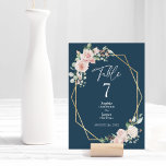 Tarjeta De Mesa Rubor Floral Simple Naval Boda Número de tabla<br><div class="desc">El diseño de la mesa de boda marino, florido y sencillo, presenta bonitos antecedentes clásicos de moda de color rosa pastel y azul marino con una tipografía moderna sencilla y una caligrafía elegante que le confieren un toque sofisticado a cualquier tipo de evento. Cada producto está adornado con hermosas rosas...</div>