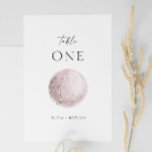 Tarjeta De Mesa Rubor Mystical Moon | Boda Celestial Elegante<br><div class="desc">Trae un toque suave y romántico a la recepción de tu boda con este número de la mesa mística de la luna. Diseñada con una delicada luna rosa y una tipografía refinada y moderna, esta tarjeta es perfecta para bodas celestes, de temática lunar o de inspiración astrológica. Su diseño limpio...</div>