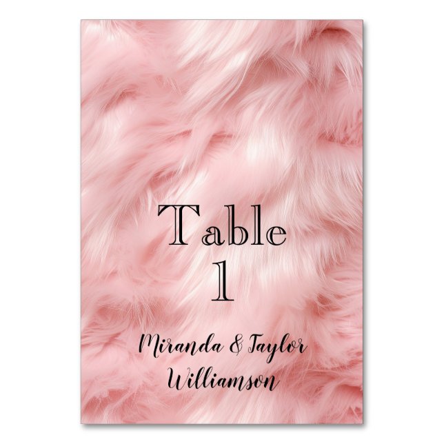 Tarjeta De Mesa Rubor Pink Animal Fur (Anverso)