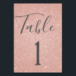 Tarjeta De Mesa Rubor Pink - Rosa Número de tabla de espuma de oro<br><div class="desc">Rubor Pink - Rosa Dorado Sparkle y Purpurina Script Moderno y elegante número de mesa . El número de la tabla se puede actualizar y cambiar en esta polvorienta tarjeta chica rosa.</div>