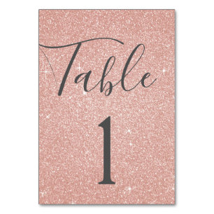 Tarjeta De Mesa Rubor Pink - Rosa Número de tabla de espuma de oro