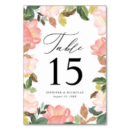 Tarjeta De Mesa Rubor Primavera Floral | Boda Personalizada