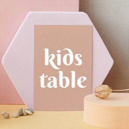 Tarjeta De Mesa Rubor rosa pálido simple minimalista boda niños