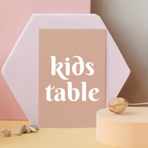 Tarjeta De Mesa Rubor rosa pálido simple minimalista boda niños