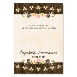 Tarjeta De Mesa Rubor String of Lights Fall Rustic Tent Place Card