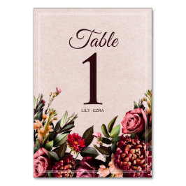 Tarjeta De Mesa Rubor y Borgoña