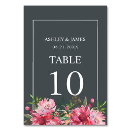 Tarjeta De Mesa Ruby Pink Peony Boda Botánico Floral