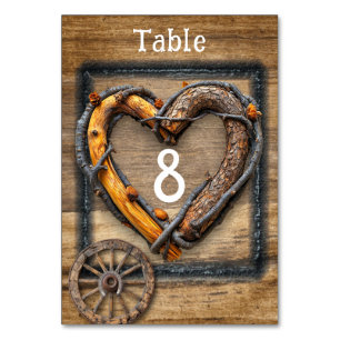 Tarjeta De Mesa Rueda de la carreta del bastidor del Boda occident