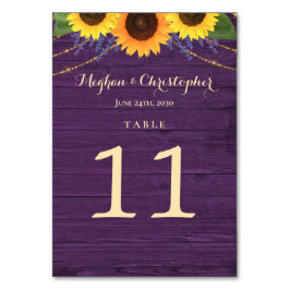 Tarjeta De Mesa Rusple Purple Wood String ilumina al Boda del gira