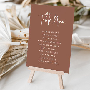 Tarjeta De Mesa Rust Modern Handwriter + Serif Guest Names