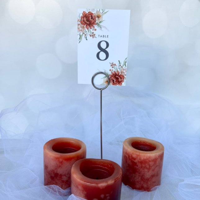Tarjeta De Mesa Rustic Boho Floral Wedding Table Number (Subido por el creador)