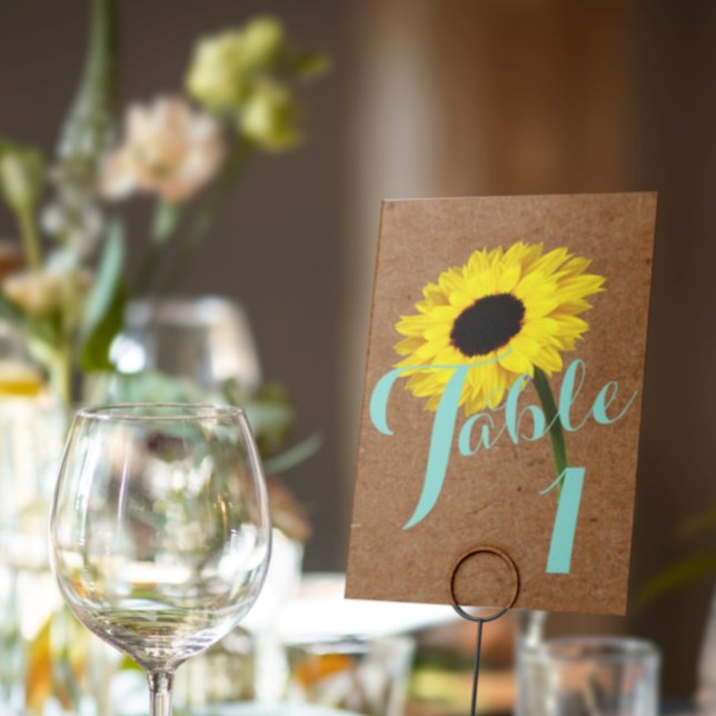Tarjeta De Mesa Rustic Bride Sunflower Shower Wedding Recepción (Subido por el creador)