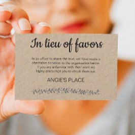 Tarjeta De Mesa Rustic Charity Donation Table Number Wedding