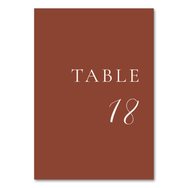 Tarjeta De Mesa Rustic Copper Editorial Modern Wedding (Anverso)