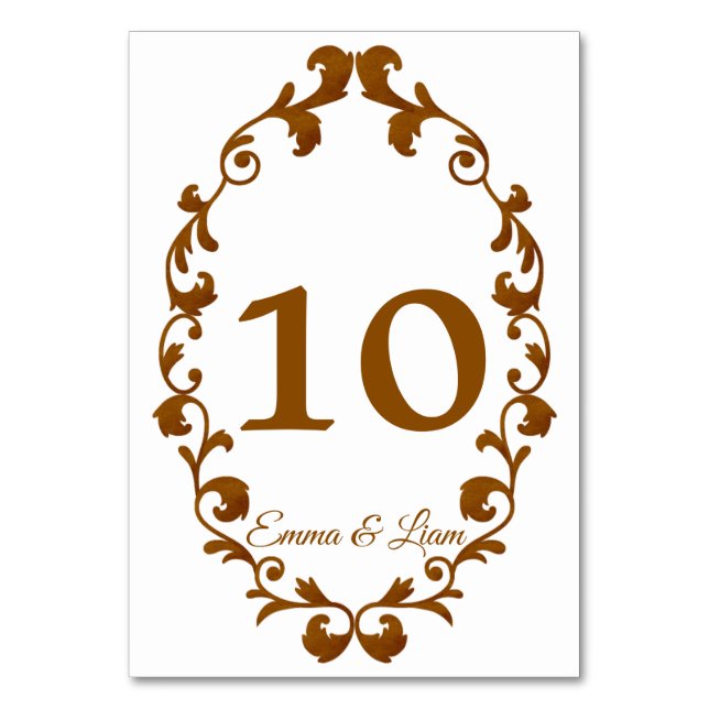 Tarjeta De Mesa Rustic Mexican Wedding Table Number Card (Anverso)