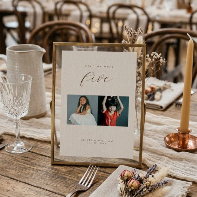 Tarjeta De Mesa Rustic Modern Script Childhood Photos as  (Subido por el creador)