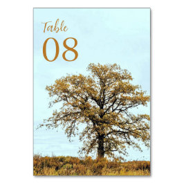 Tarjeta De Mesa Rustic Oak Tree Autumn Wedding