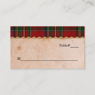 Tarjeta De Mesa Rustic Royal Stewart Plaid Boda Place Cards