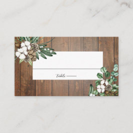 Tarjeta De Mesa Rustic Watercolor Floral Winter Wedter Place Card