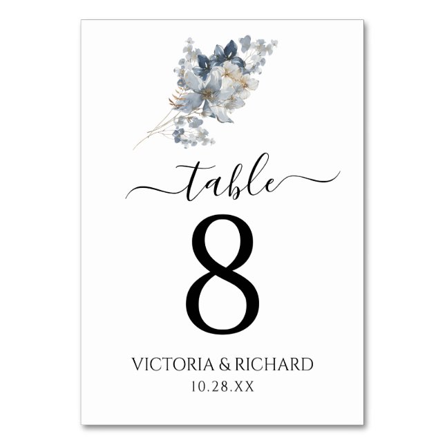 Tarjeta De Mesa rustic watercolor illustration floral arrangement (Anverso)