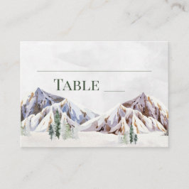 Tarjeta De Mesa Rustic Winter Mountain Wedding Place Setting Cards