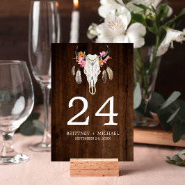 Tarjeta de mesa Rustic Wood Antler