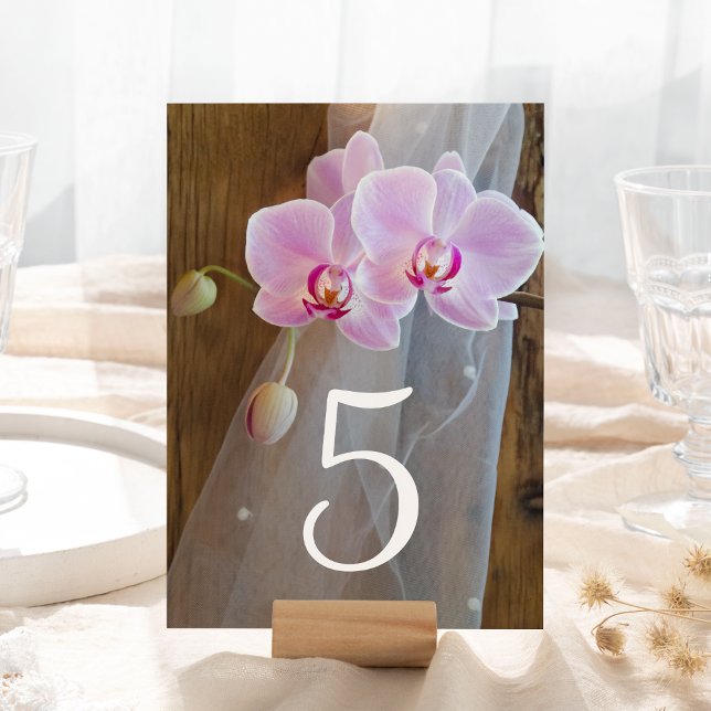 Tarjeta De Mesa Rústica elegancia de orquídeas Boda de campo (Subido por el creador)