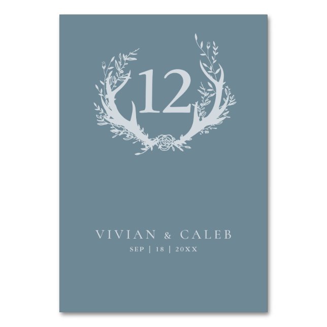 Tarjeta De Mesa Rústicas anhelas con flor | BODA (Anverso)