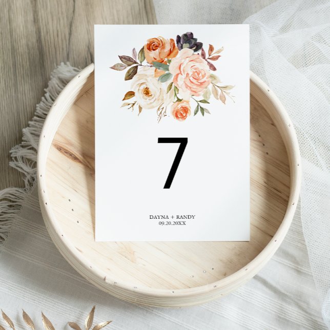 Tarjeta De Mesa Rústico Boda floral elegante de otoño (Subido por el creador)